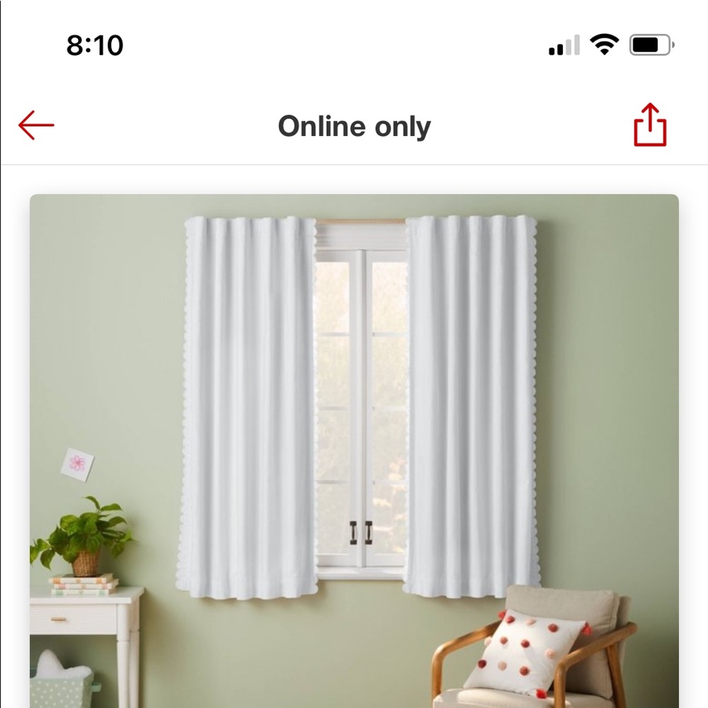 2- 63x42 sour cream curtain panels